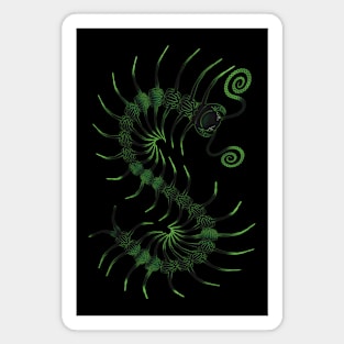 The Darkest Green Centipede Magnet